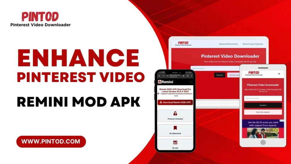 enhance pinterest video via remini